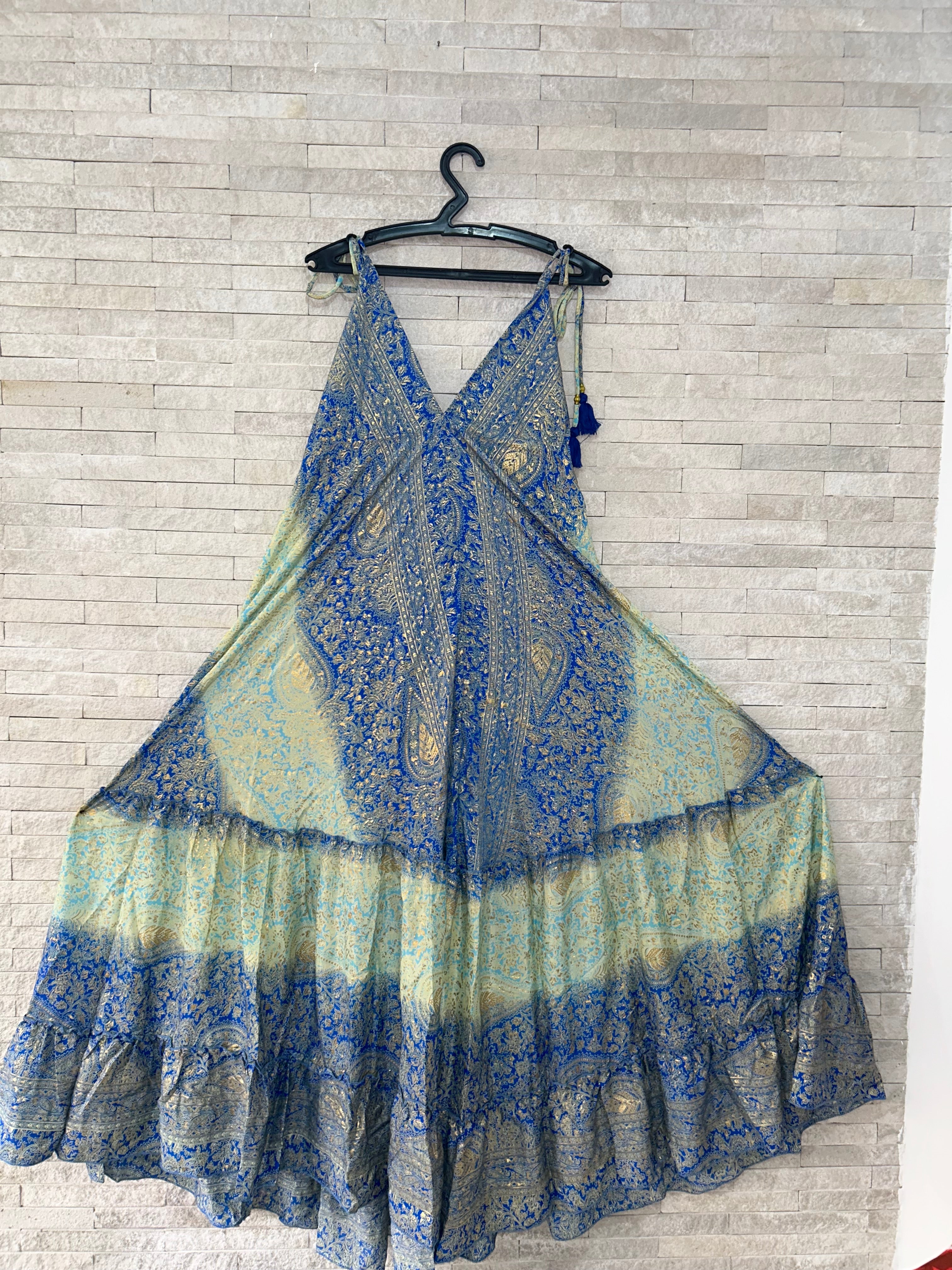 🔵💠 Boho Print Maxi Dress in Blue