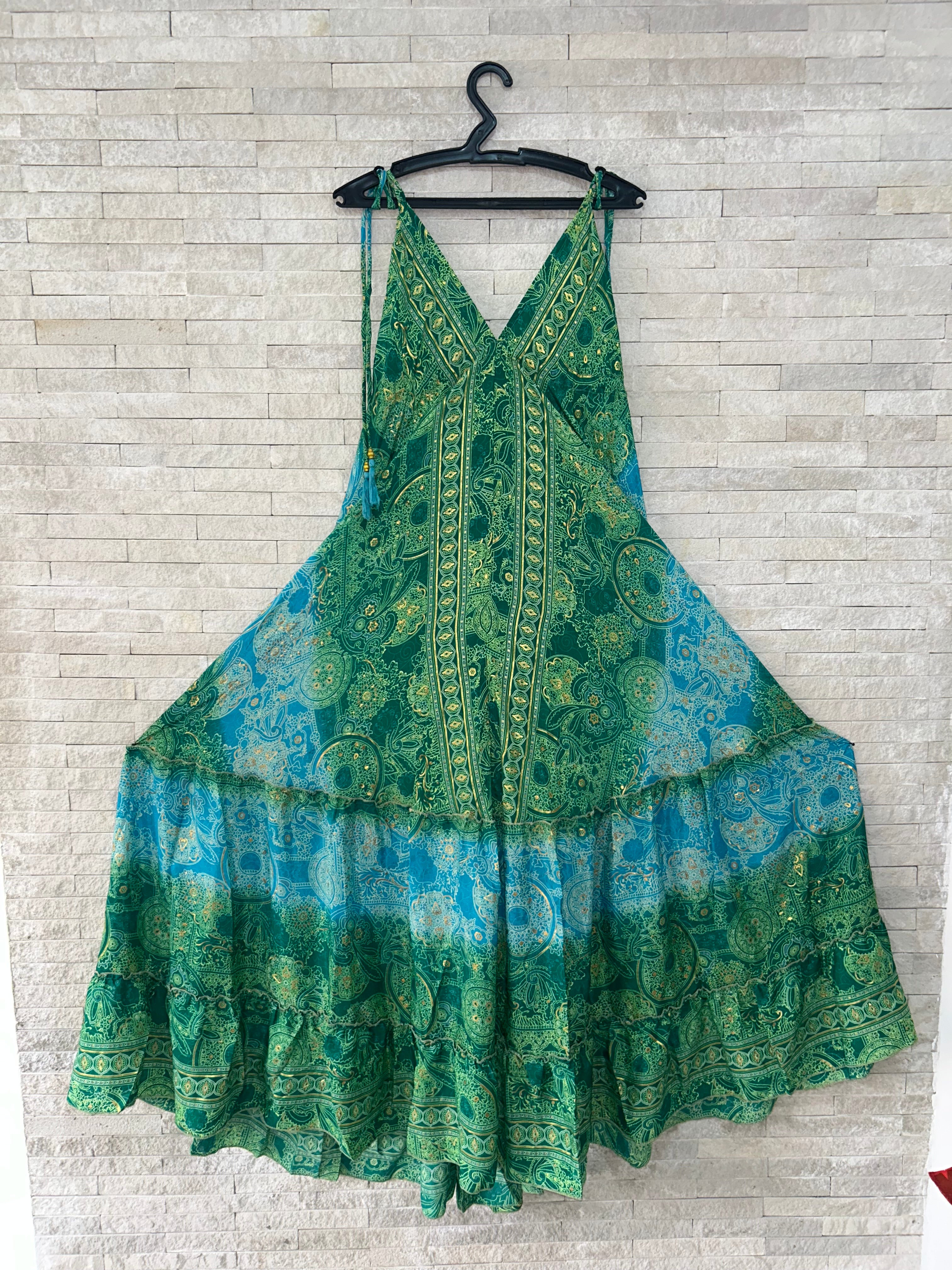 Boho Print Maxi Dress with Adjustable Straps – One Size (US 8–18)