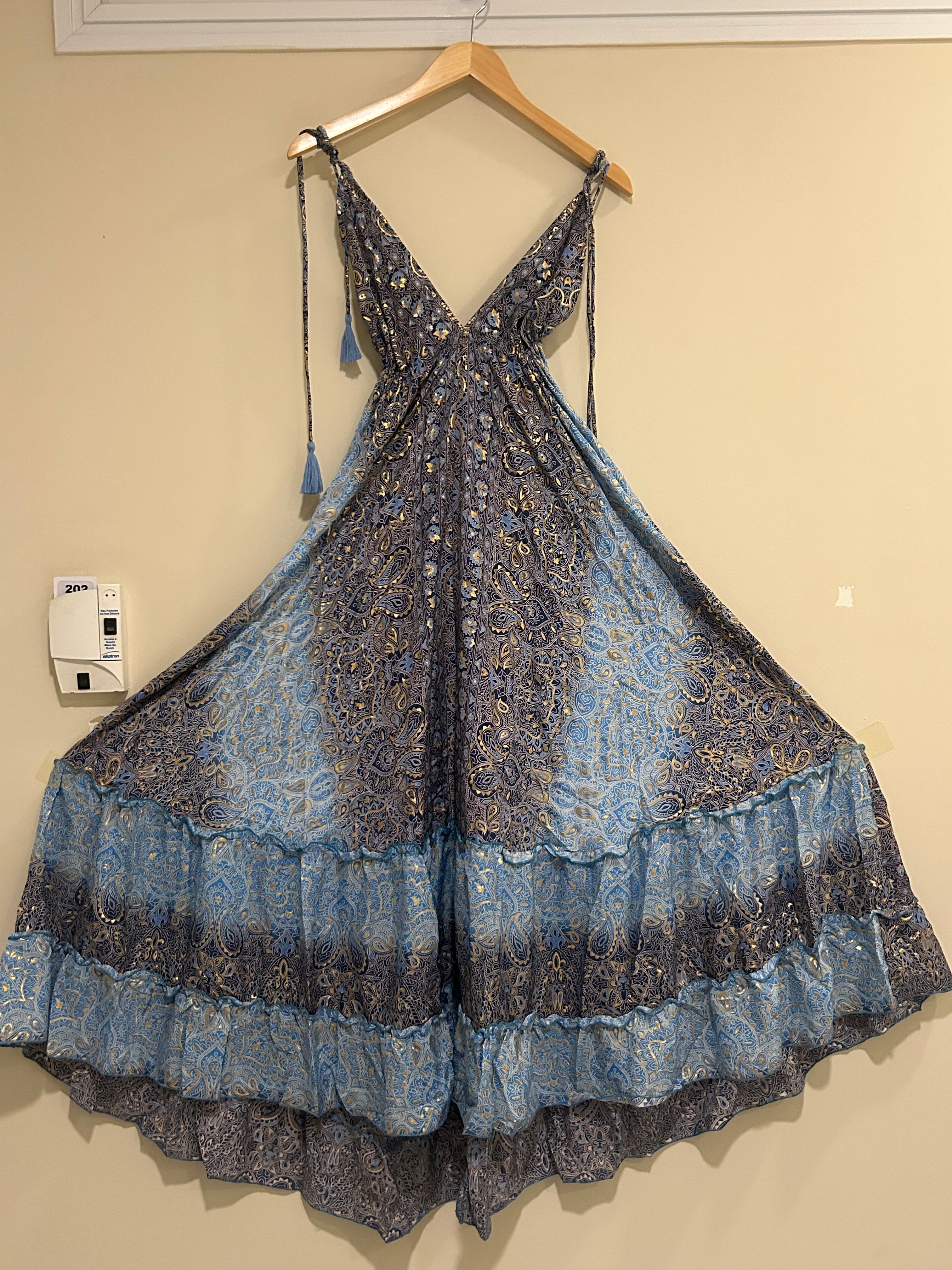 🔵💠 Boho Print Maxi Dress in Blue