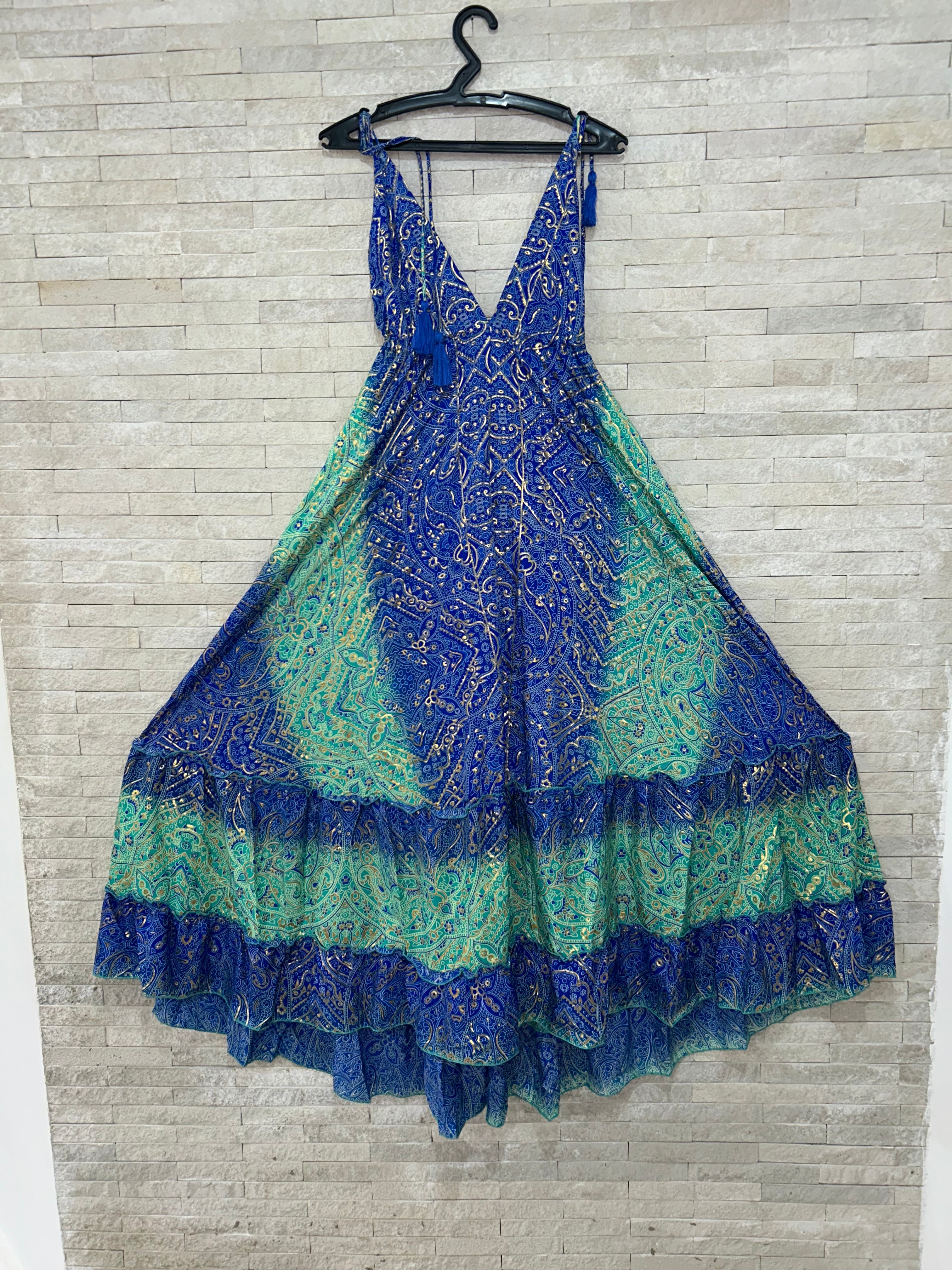 🔵💠 Boho Print Maxi Dress in Blue