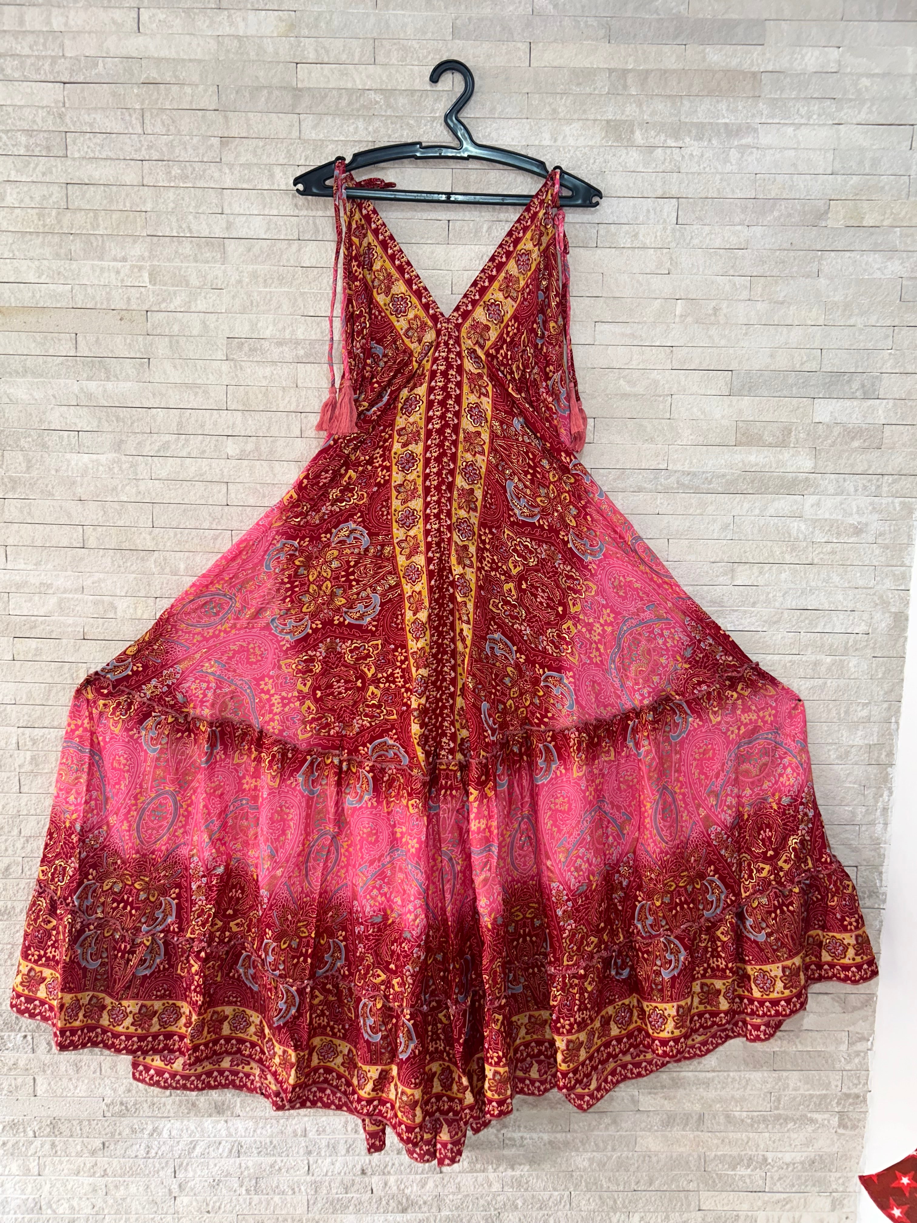 Boho Print Maxi Dress with Adjustable Straps – One Size (US 8–18)