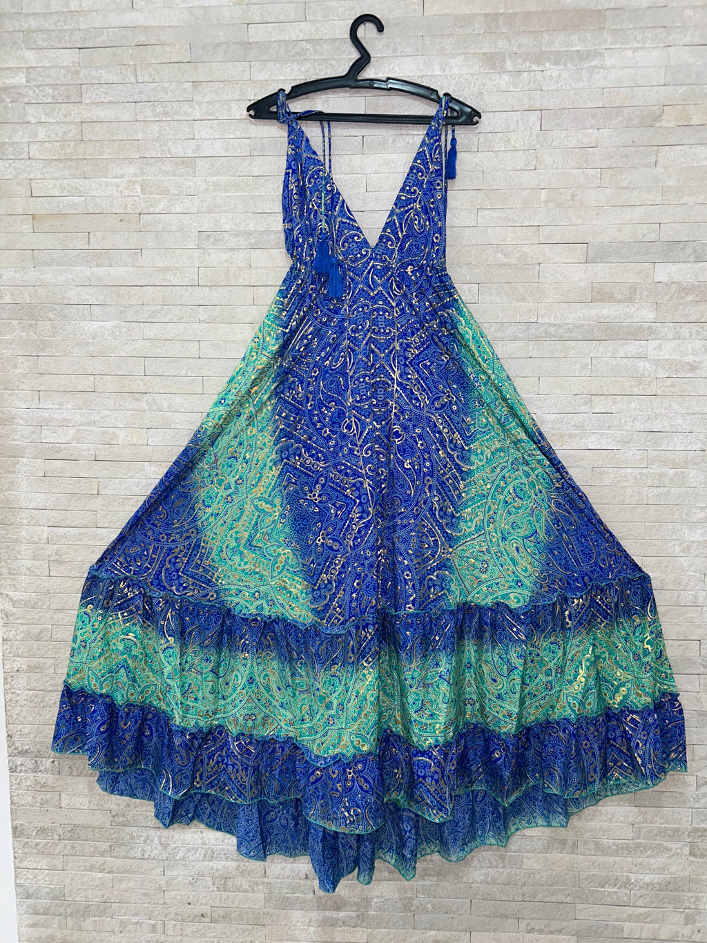 Boho Print Maxi Dress with Adjustable Straps – One Size (US 8–18)