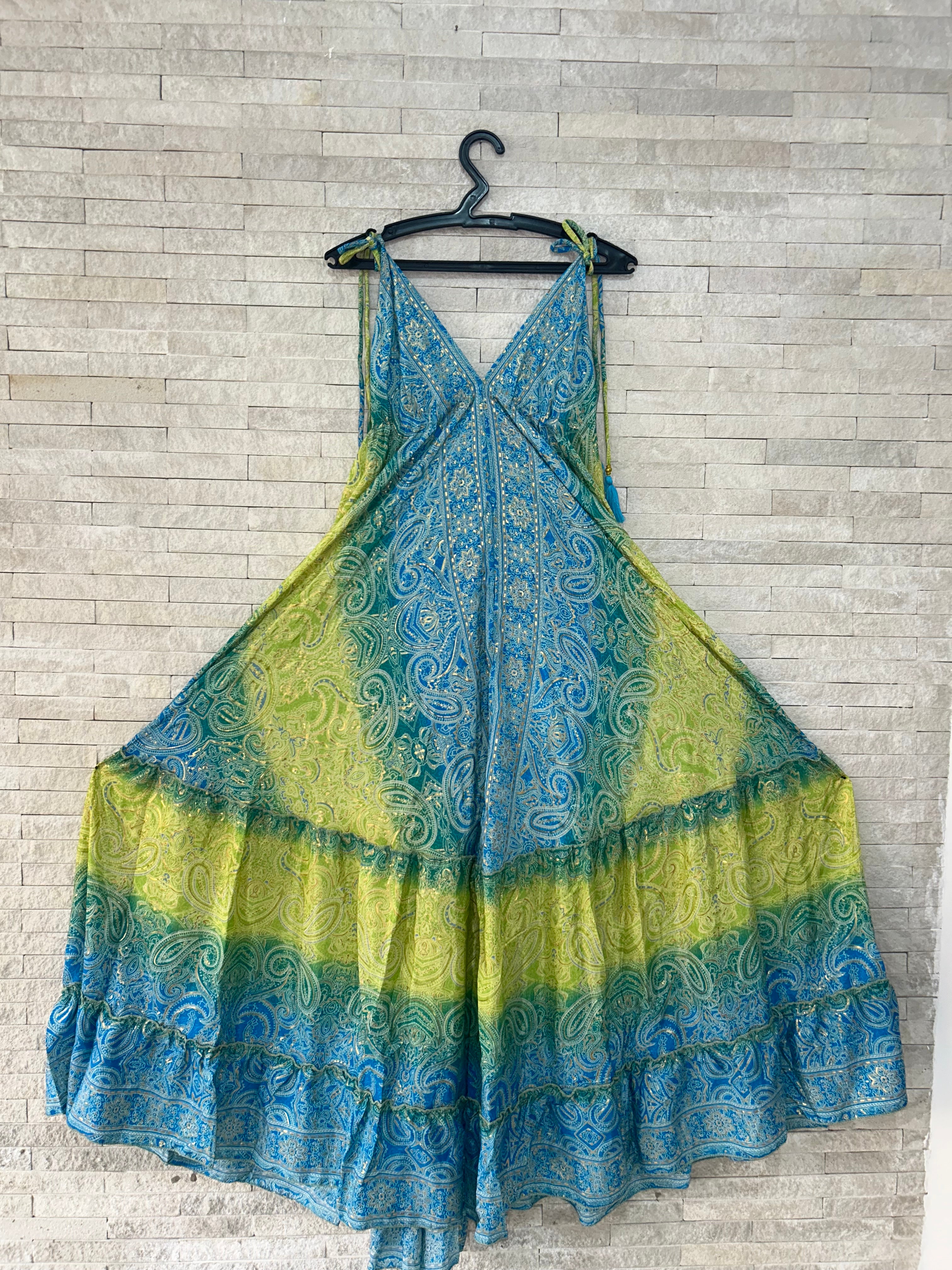 Boho Print Maxi Dress with Adjustable Straps – One Size (US 8–18)