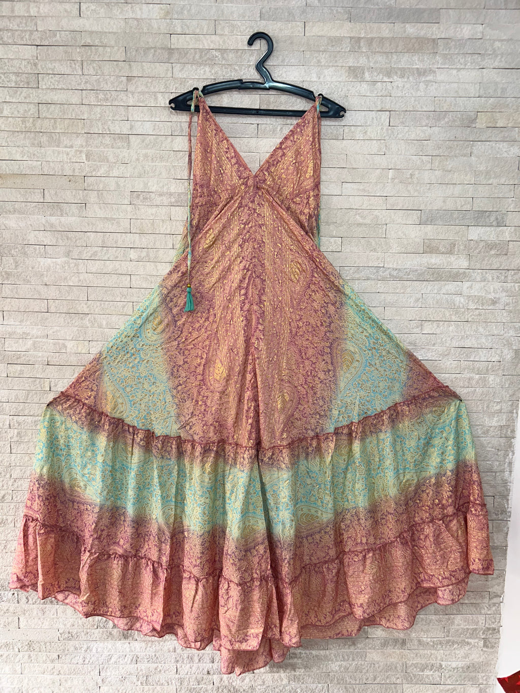 Boho Print Maxi Dress with Adjustable Straps – One Size (US 8–18)