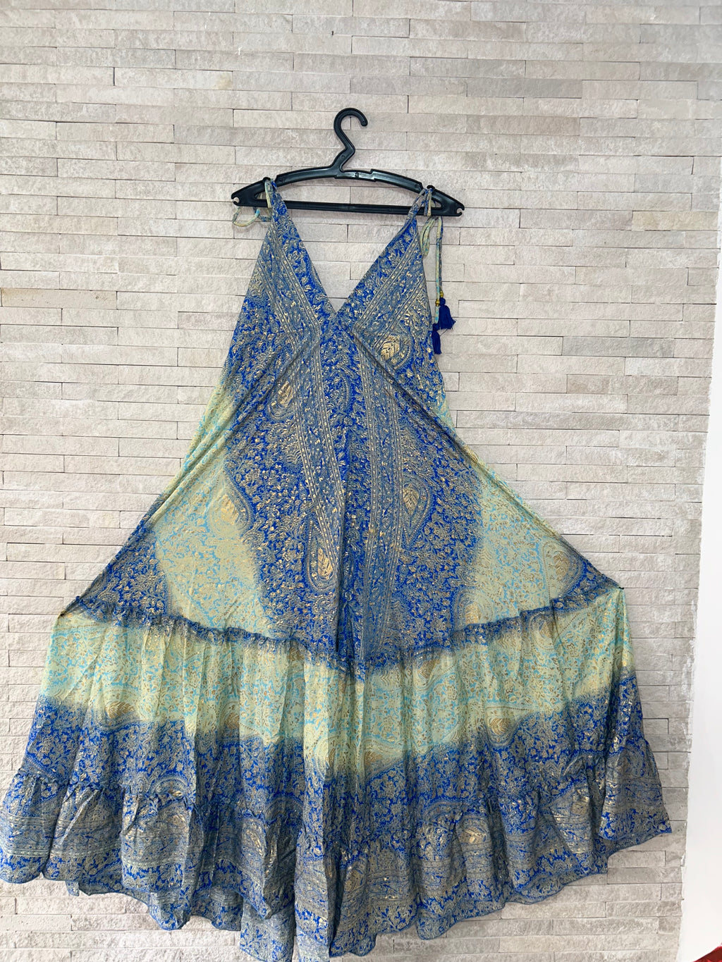 Boho Print Maxi Dress with Adjustable Straps – One Size (US 8–18)