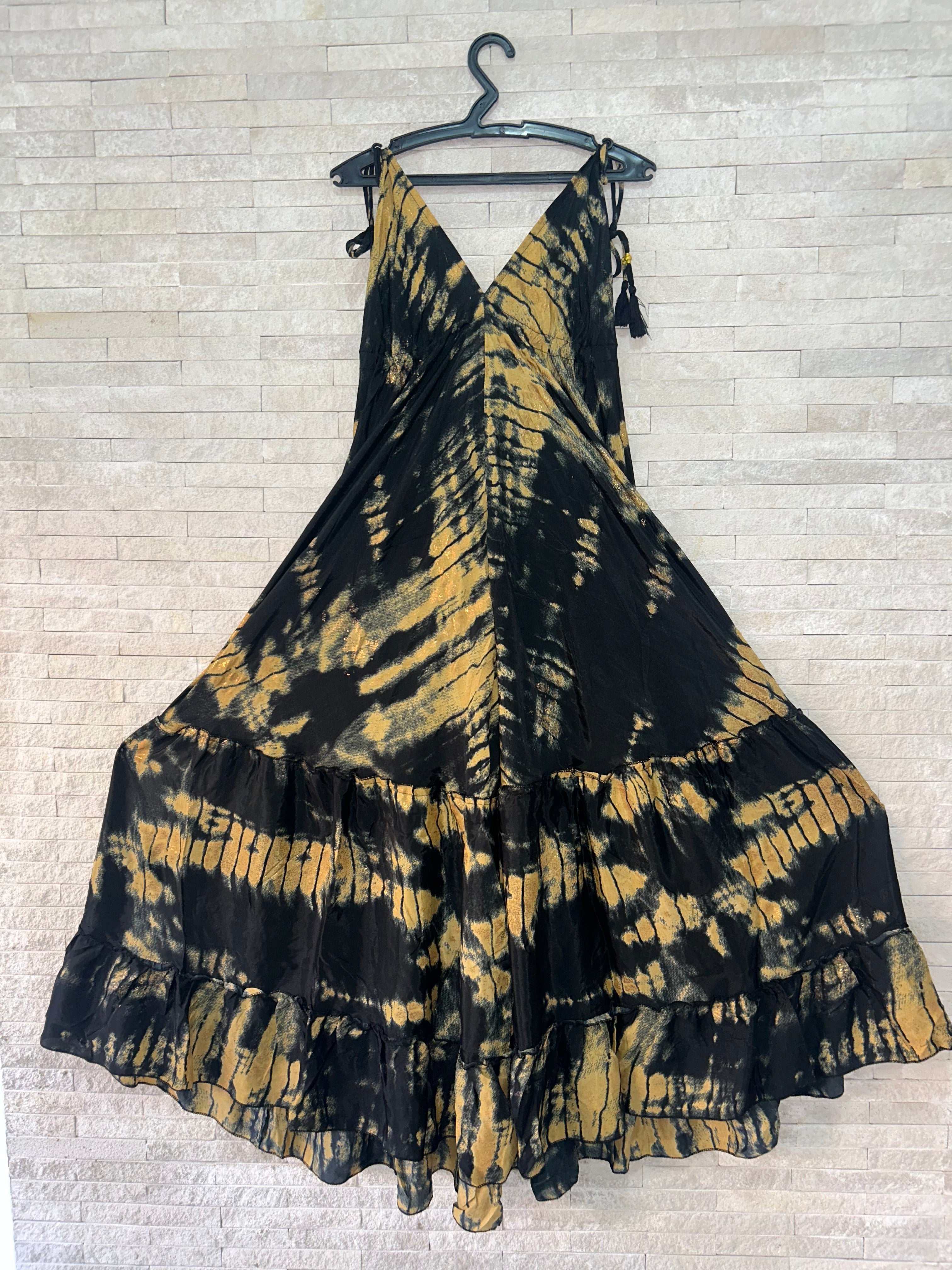 Boho Print Maxi Dress with Adjustable Straps – One Size (US 8–18)